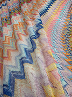Pastel Zigzag Power Mesh Fabric by the Metre - Whotex Fabrics London