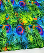 Peacock Feather Pattern Fabric, Green Fabric By The Yard - Whotex Online Fabric Store