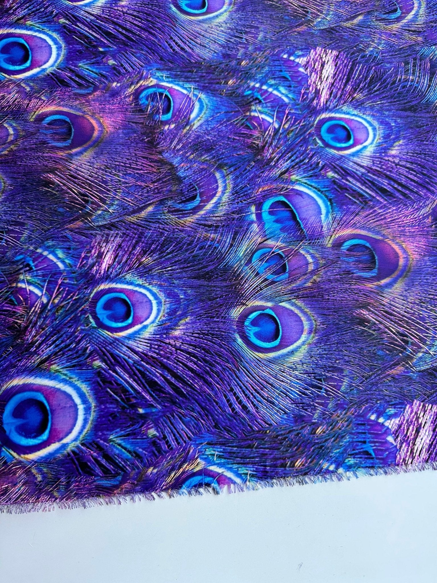 Peacock Feather Pattern Fabric, Purple Fabric By The Yard - Whotex Online Fabric Store
