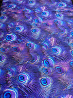 Peacock Feather Pattern Fabric, Purple Fabric By The Yard - Whotex Online Fabric Store