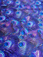 Peacock Feather Pattern Fabric, Purple Fabric By The Yard - Whotex Online Fabric Store
