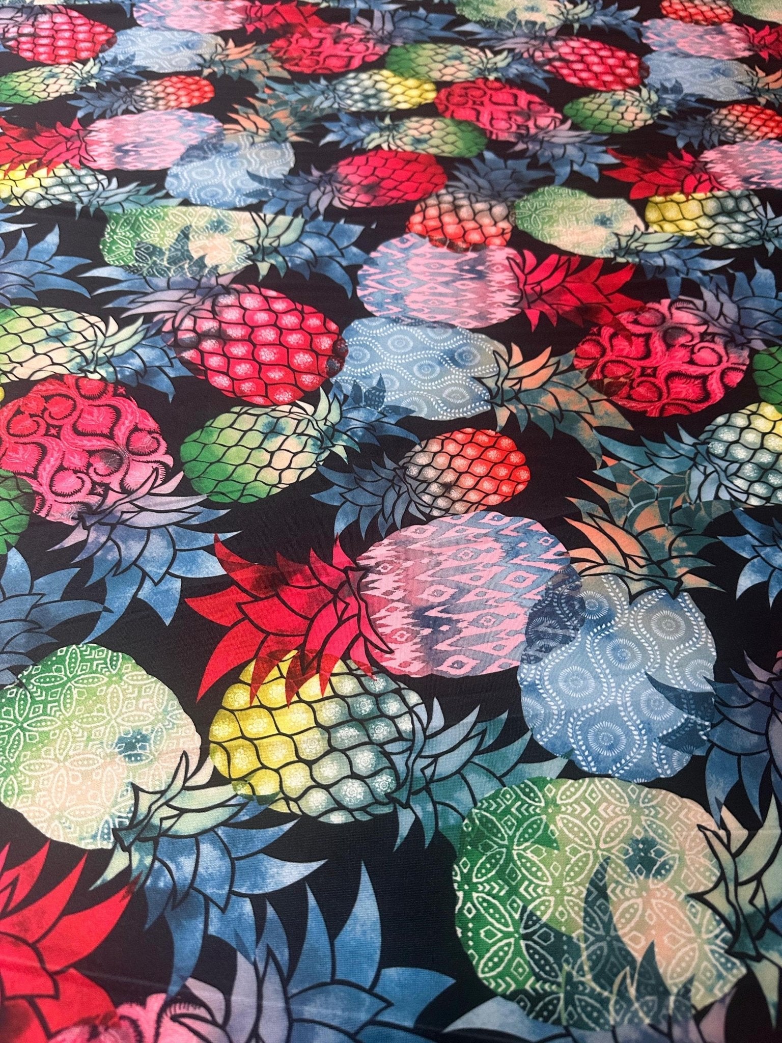 Pineapple Pattern Fabric, spandex 4 - way stretch 58/60” Sold - Whotex