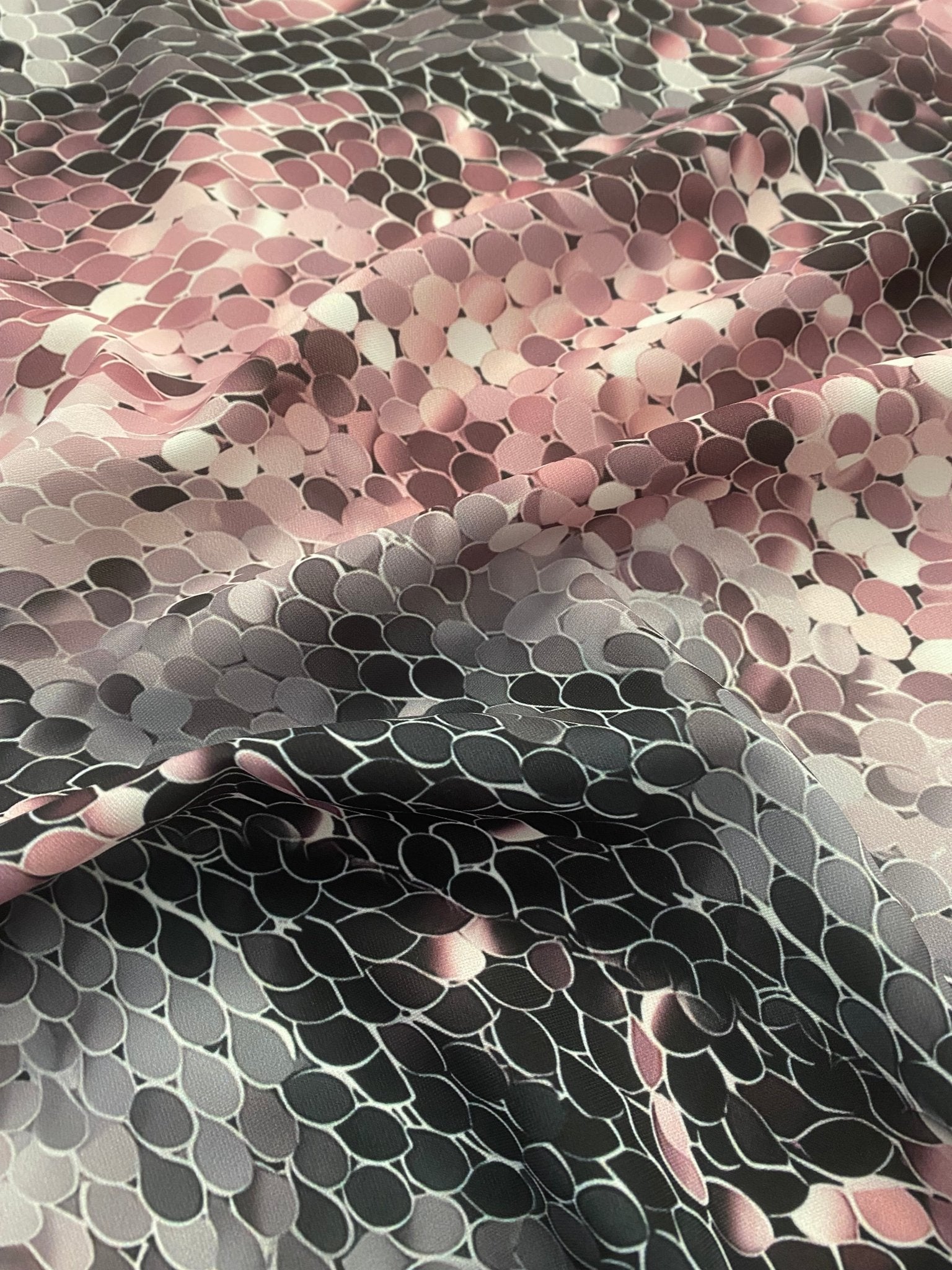 Pink and Black Abstract Scales Print Fabric – Textured Optical Illusion Design - Whotex Online Fabric Store