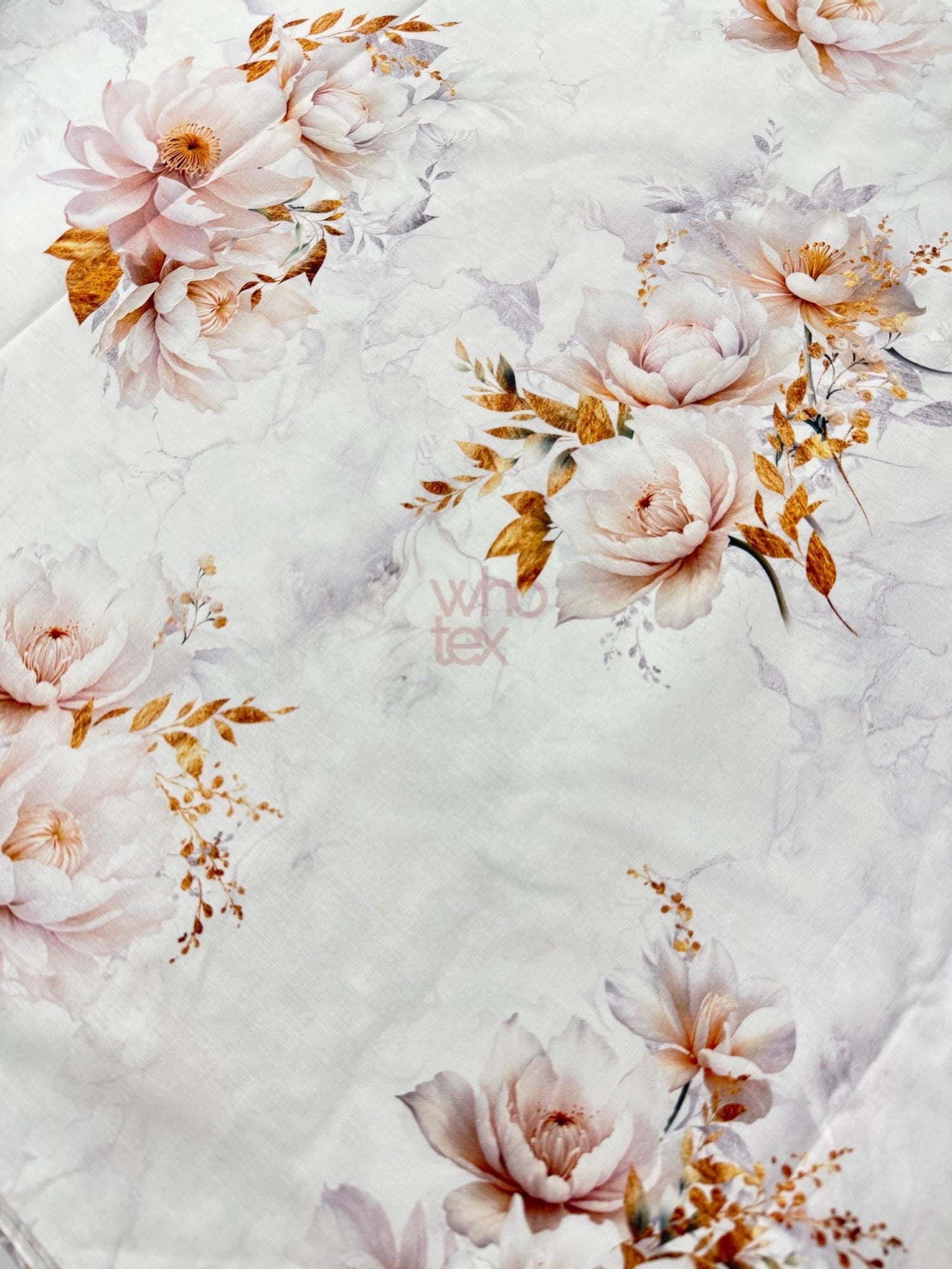 Pink And White Roses Poplin Fabric, Cotton Fabric By The Yard, 240 Cm / 95 Inches Width - Whotex Online Fabric Store