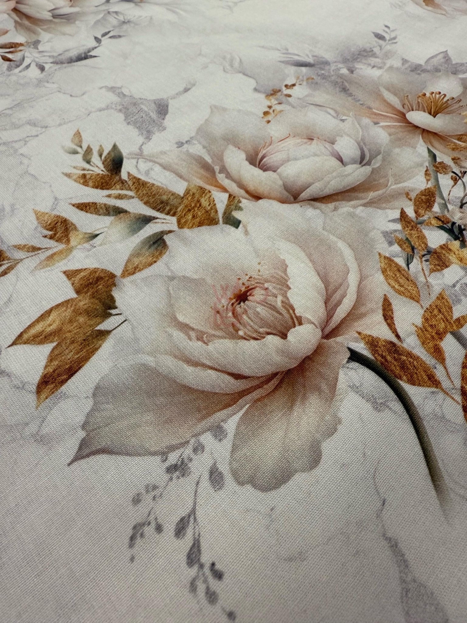 Pink And White Roses Poplin Fabric, Cotton Fabric By The Yard, 240 Cm / 95 Inches Width - Whotex Online Fabric Store