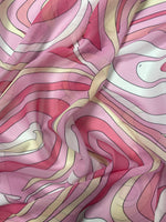Pink and Yellow Psychedelic Swirl Fabric – Fabric by Metre, Multiple Options for Sewing & Dressmaking - Whotex Fabrics London