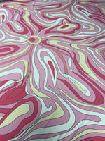 Pink and Yellow Psychedelic Swirl Print Fabric - Whotex Online Fabric Store