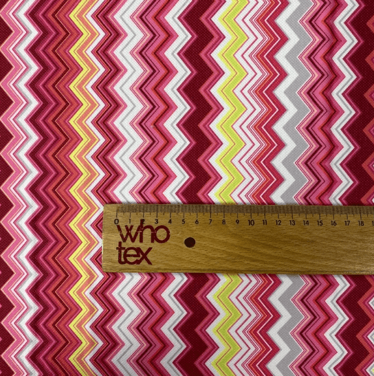 Pink Chevron Fabric by the Metre - Whotex Fabrics London