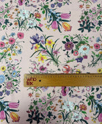 Pink Floral Linen Fabric by the Metre - Whotex Fabrics London