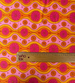 Pink Geometric Pattern Floral Fabric – Fabric by Metre, Options: Satin, Crepe, Spandex, Chiffon - Whotex Fabrics London