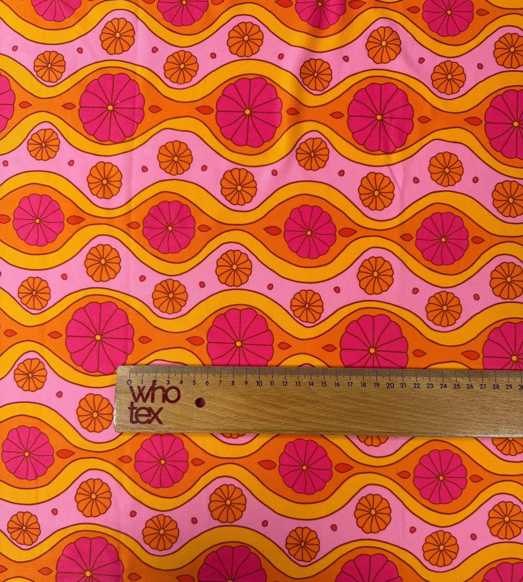 Pink Geometric Pattern Floral Fabric – Fabric by Metre, Options: Satin, Crepe, Spandex, Chiffon - Whotex Fabrics London