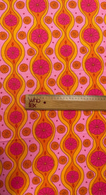 Pink Geometric Pattern Floral Fabric – Fabric by Metre, Options: Satin, Crepe, Spandex, Chiffon - Whotex Fabrics London