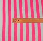 Pink & Mint Striped Chiffon Fabric by the Metre - Whotex Fabrics London