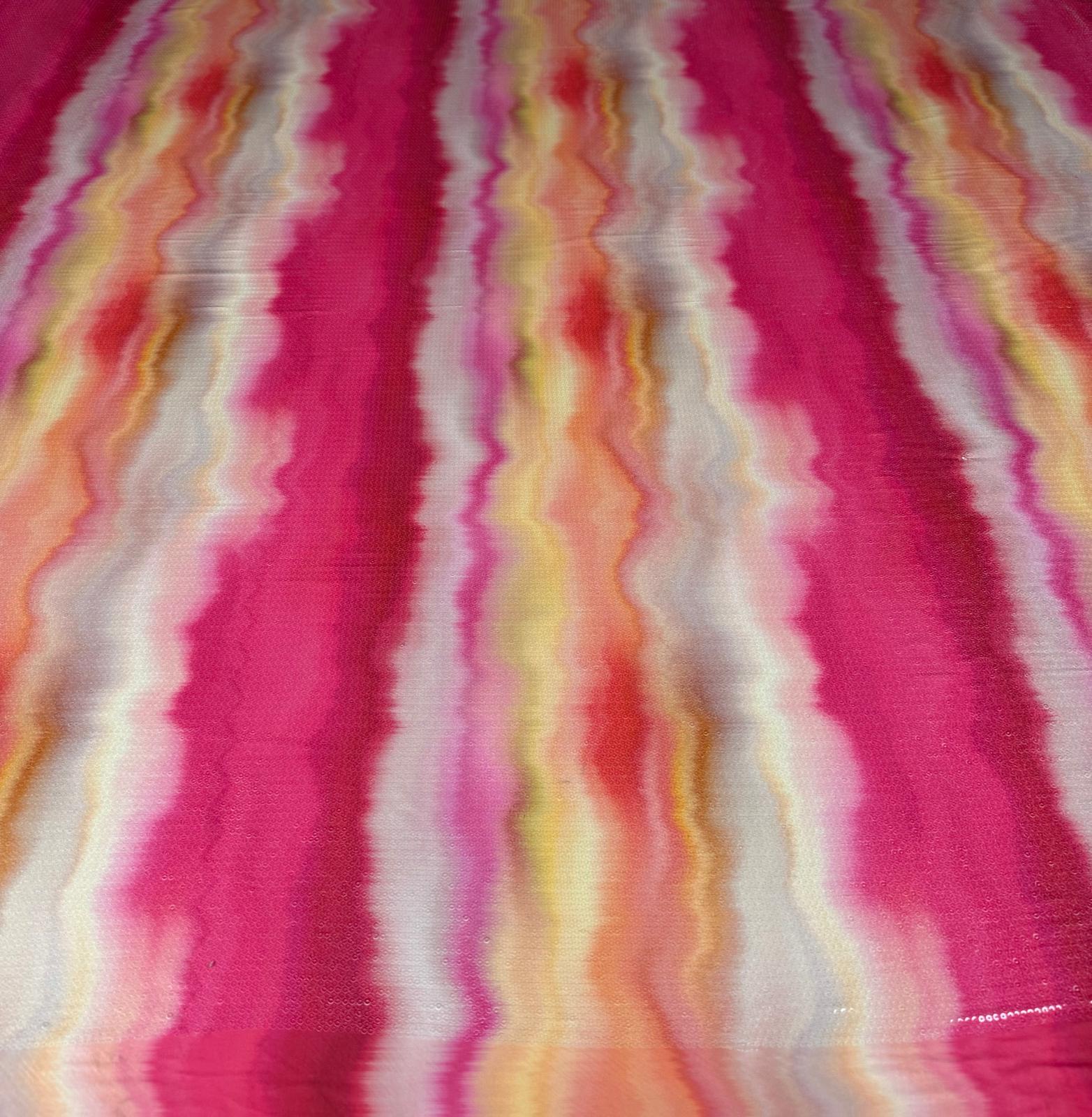 Pink Ombre Sequin Fabric for Summer Dresses - Whotex Fabrics London