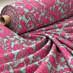 Pink Paisley Crepe Fabric by the Metre - Whotex Fabrics London