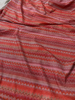 Pink Red Zigzag Pattern Knit Fabric, Lurex Fabric, 4 - Way Stretch - Whotex Online Fabric Store