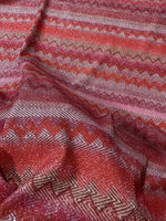 Pink Red Zigzag Pattern Knit Fabric, Lurex Fabric, 4 - Way Stretch - Whotex Online Fabric Store