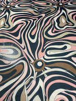 Pink Retro Abstract Pattern Sequin Fabric by the Metre - Whotex Fabrics London