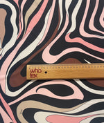 Pink Retro Swirl Fabric – Abstract 70s Style Pattern by the Metre - Whotex Fabrics London
