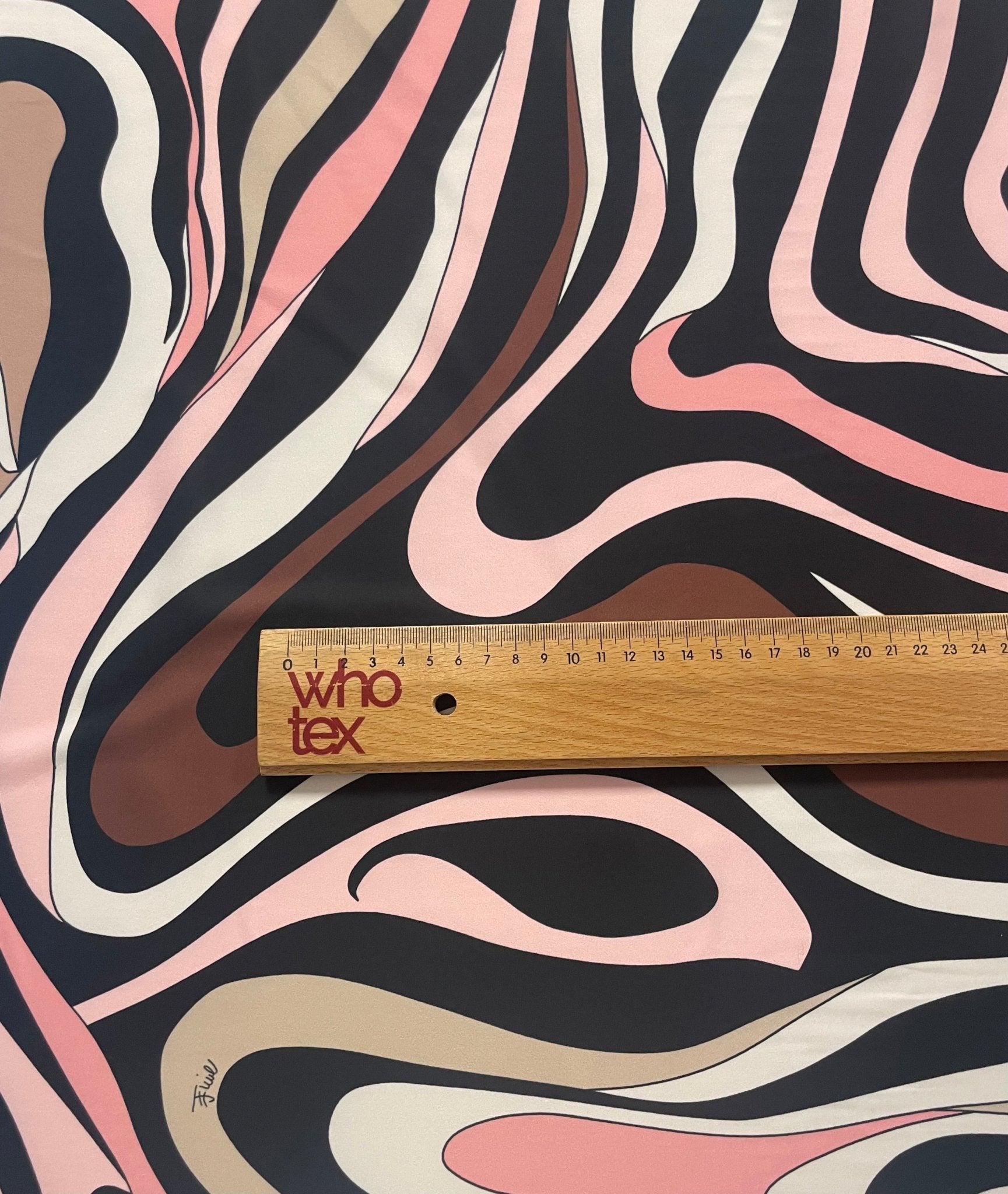 Pink Retro Swirl Fabric – Abstract 70s Style Pattern by the Metre - Whotex Fabrics London