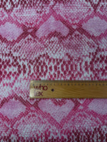 Pink Snake Print Lurex Fabric by the Metre - Whotex Fabrics London