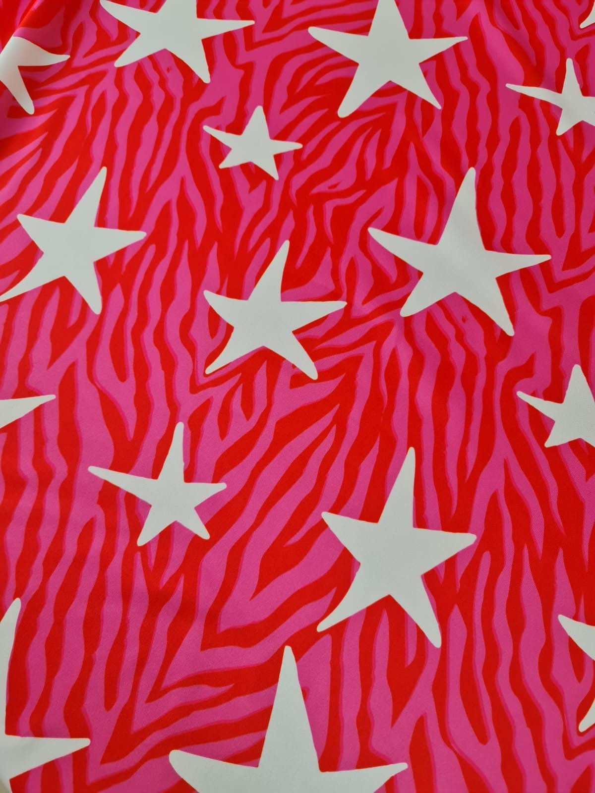 Pink Tiger Pattern Fabric, spandex 4 - way stretch fabric, Star Pattern Fabric - Whotex