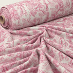 Pink Toile de Jouy Fabric by the Metre - Whotex Fabrics London