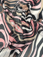 Pink Wave Chiffon Fabric by the Metre - Whotex Fabrics London