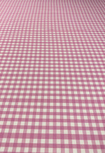 Pink White Plaid Fabric by Metre - Whotex Fabrics London
