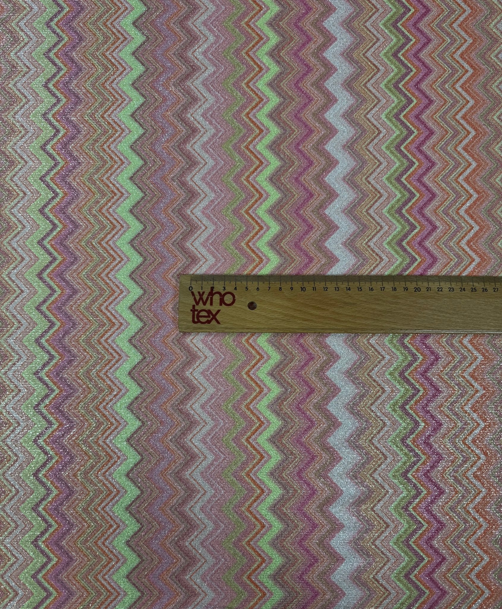 Pink Zigzag Knit Lurex Fabric - Whotex Fabrics London