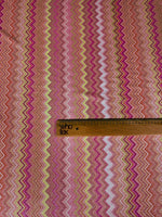Pink Zigzag Knit Lurex Fabric - 4 - Way Stretch for Fashion and Crafts - Whotex Online Fabric Store