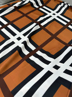Plaid Pattern Fabric, Brown With White Stripes Fabric By The Yard - Whotex Online Fabric Store