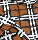 Plaid Pattern Fabric, Brown With White Stripes Fabric By The Yard - Whotex Online Fabric Store