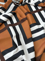 Plaid Pattern Fabric, Brown With White Stripes Fabric By The Yard - Whotex Online Fabric Store