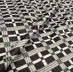 Plaid Pattern Fabric,4 - way stretch 58/60” Sold Fabric By The Yard/ black, white, green, orange - Whotex Online Fabric Store