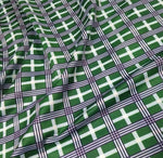 Plaid Pattern Fabric,4 - way stretch 58/60” Sold Fabric By The Yard/ black, white, green, orange - Whotex Online Fabric Store