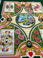 Playing Cards Pattern Fabric , Silky Crepe Fabric , 1 Panel Fabric 150*100cm // 1.64 * 1.09 yard - Whotex Online Fabric Store