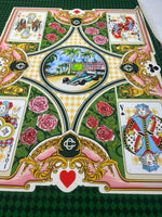 Playing Cards Pattern Fabric , Silky Crepe Fabric , 1 Panel Fabric 150*100cm // 1.64 * 1.09 yard - Whotex Online Fabric Store