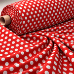 Polka Dot Lycra Satin Fabric by the Metre - Whotex Fabrics London