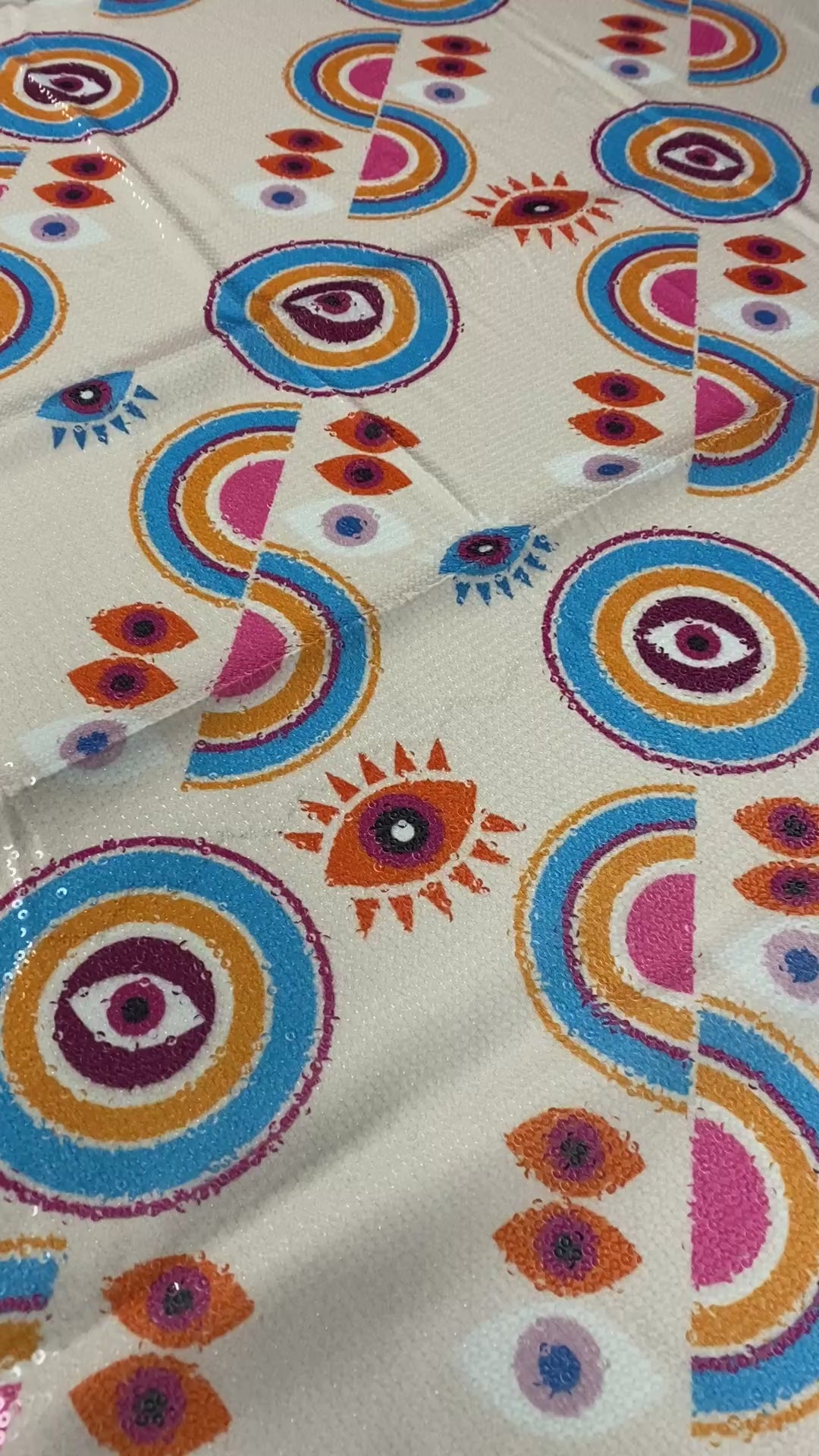 Colorful Evil Eye Print Fabric