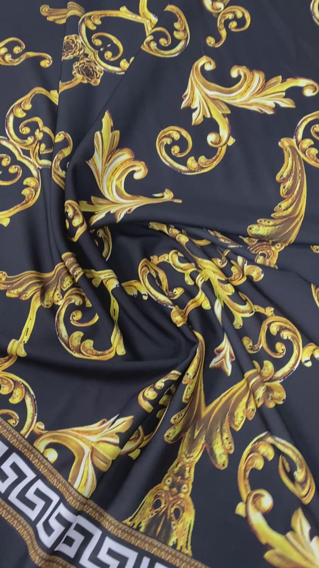 Gold Baroque Crepe Fabric by the Metre – Elegant & Luxury