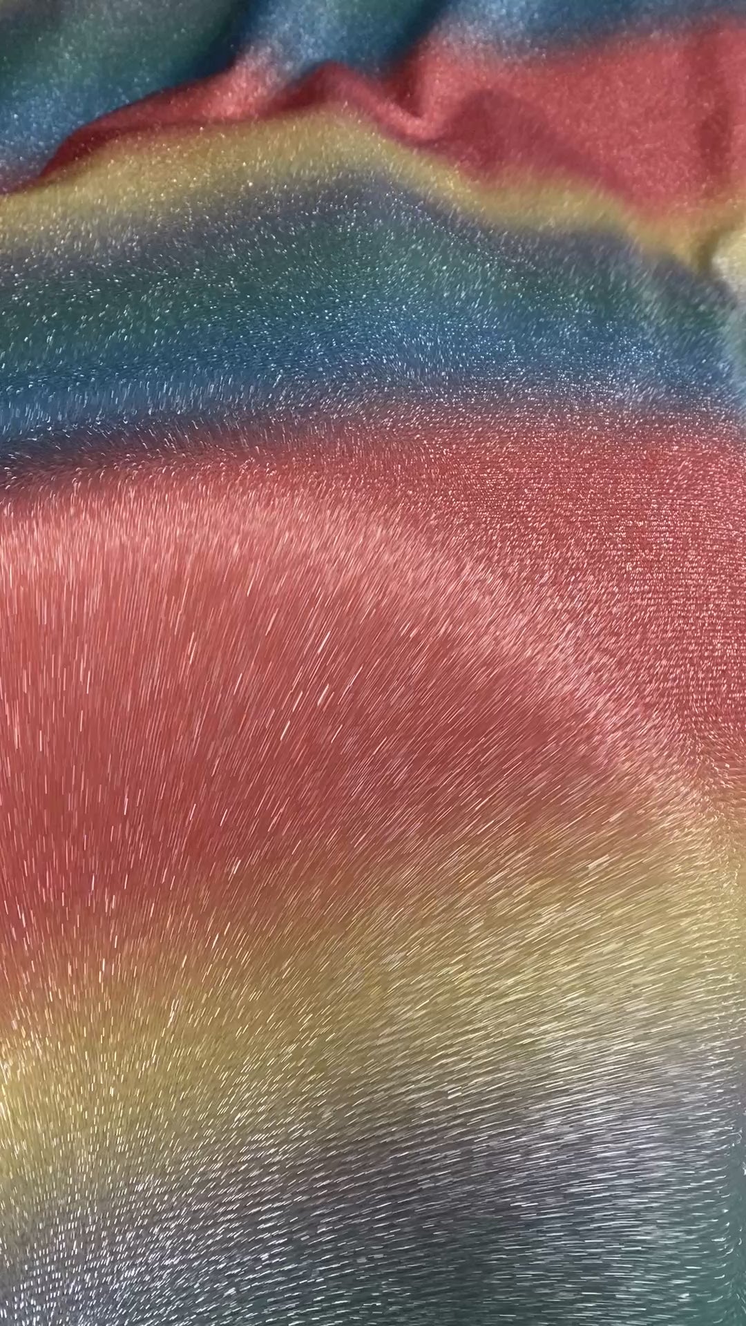 Rainbow Ombre Glitter Fabric  Multicolor Shimmering Striped
