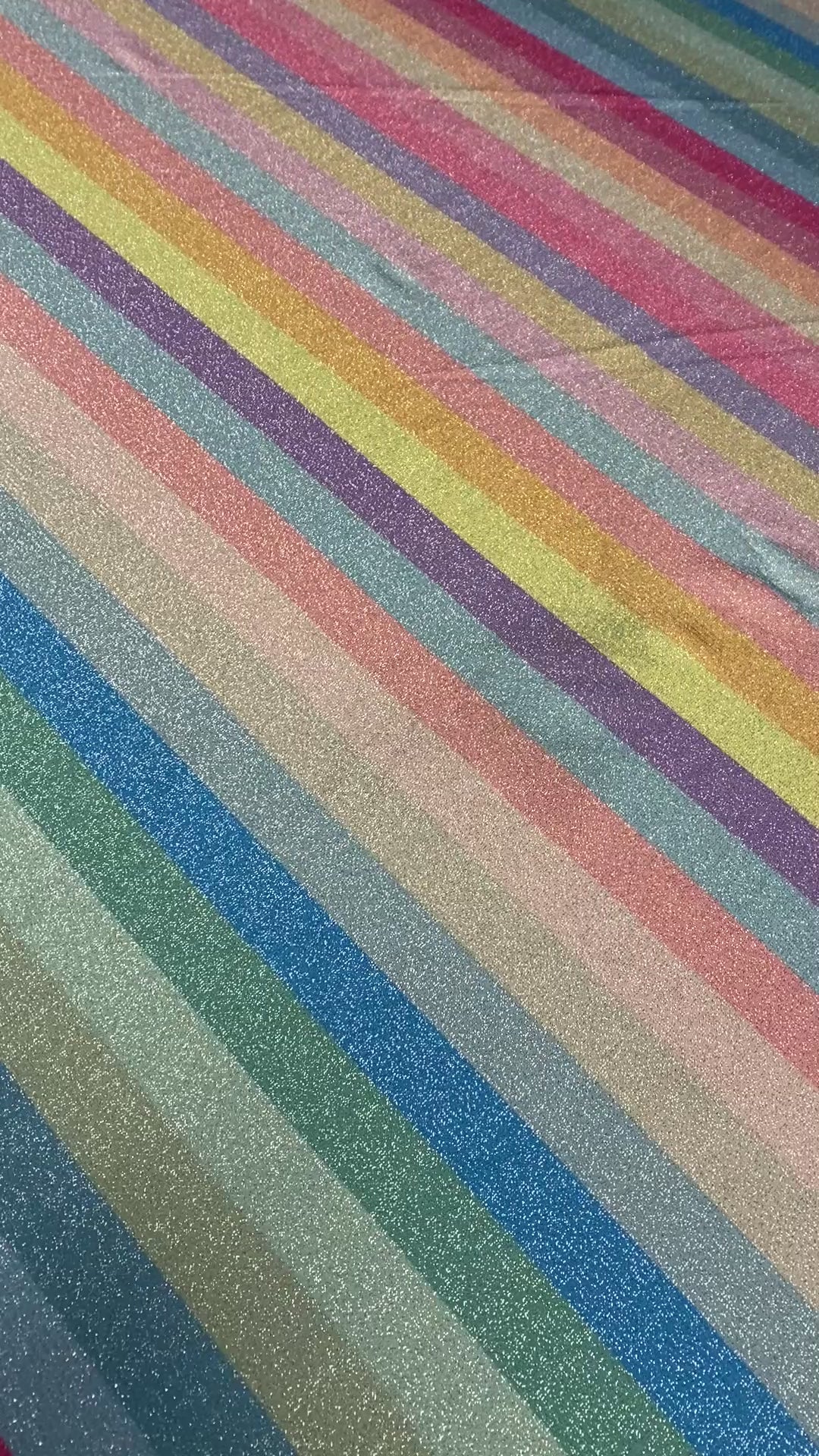 Multicolor Glitter Striped Fabric