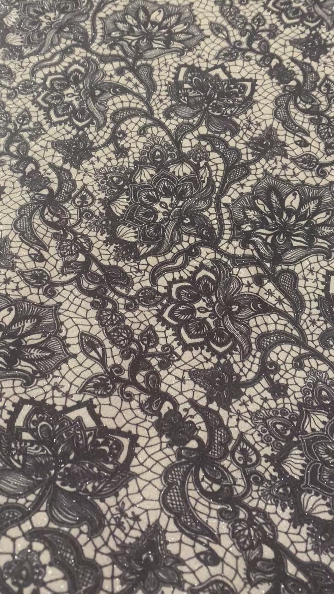 Black Floral Lace Fabric