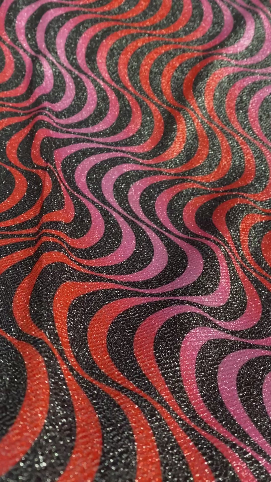 Retro Wavy Pattern Fabric
