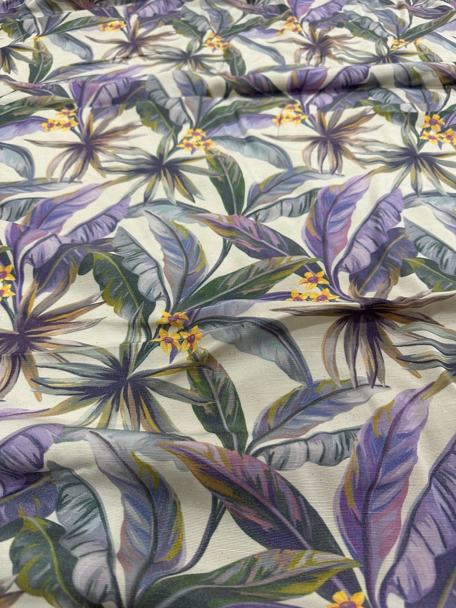 Purple Leaf Pattern linen Fabric, Tropical Pattern Fabric, Clothing products and Upholstery Linen fabric - Whotex