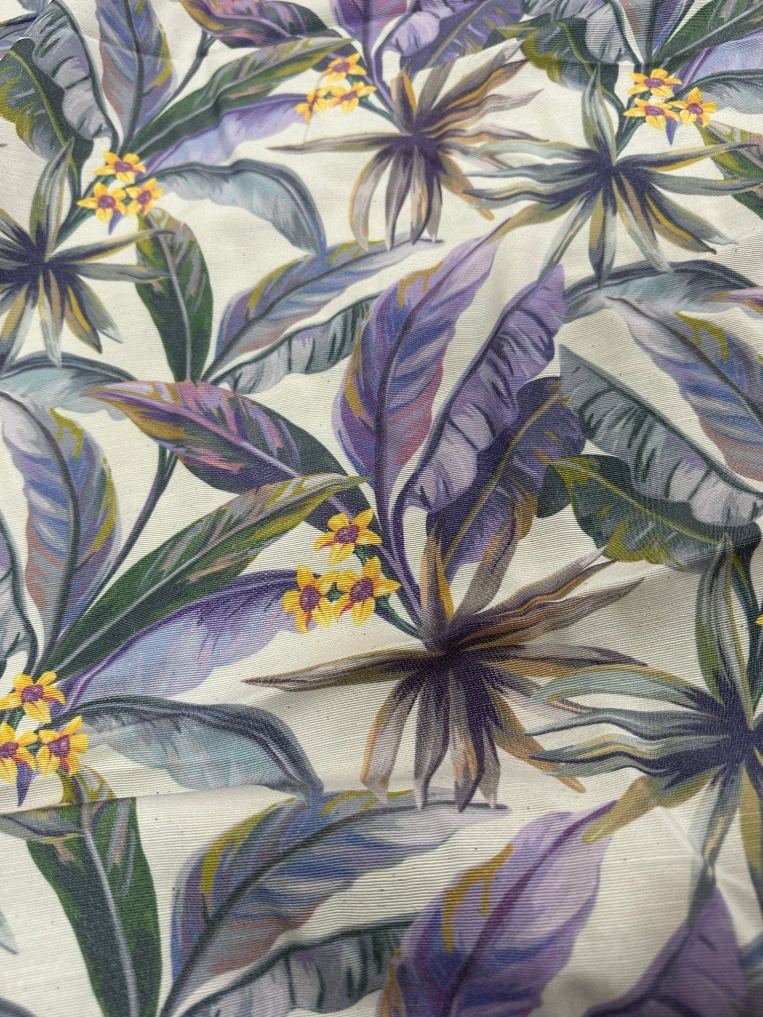 Purple Leaf Pattern linen Fabric, Tropical Pattern Fabric, Clothing products and Upholstery Linen fabric - Whotex