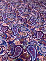 Purple Paisley Upholstery Fabric - Home Decor Digital Print for Pillows and Curtains - Whotex Online Fabric Store