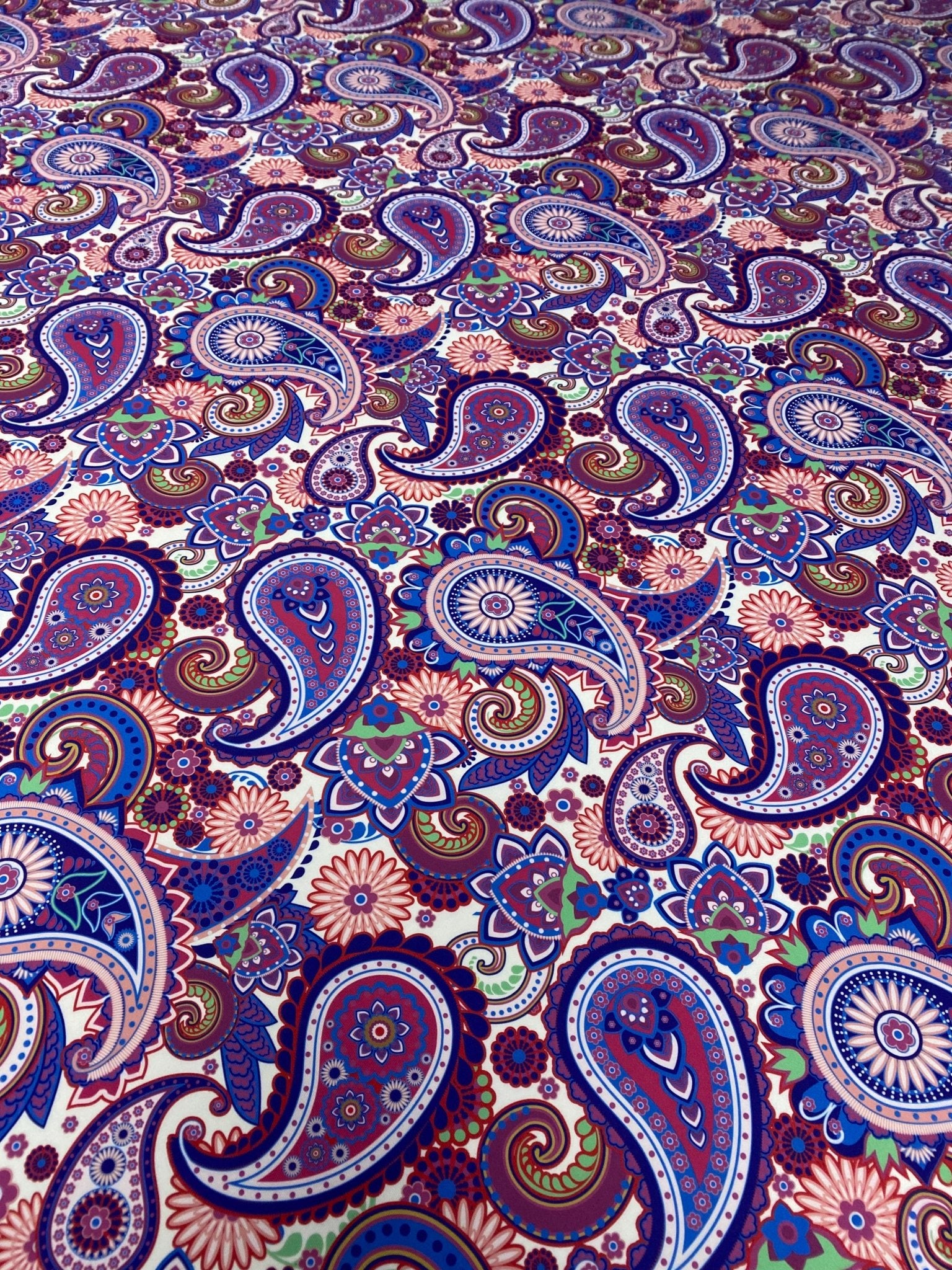 Purple Paisley Upholstery Fabric - Home Decor Digital Print for Pillows and Curtains - Whotex Online Fabric Store