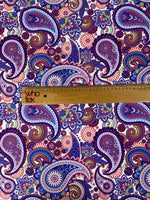 Purple Paisley Upholstery Fabric - Home Decor Digital Print for Pillows and Curtains - Whotex Online Fabric Store